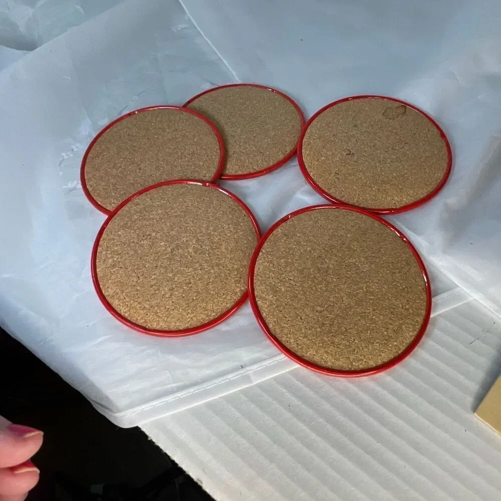VTG metal cork winter theme coasters